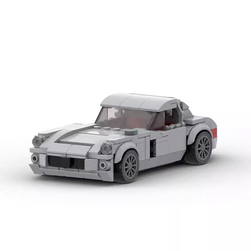 300 SLR Style Silver Racing Car Building Blocks, 289 pcs