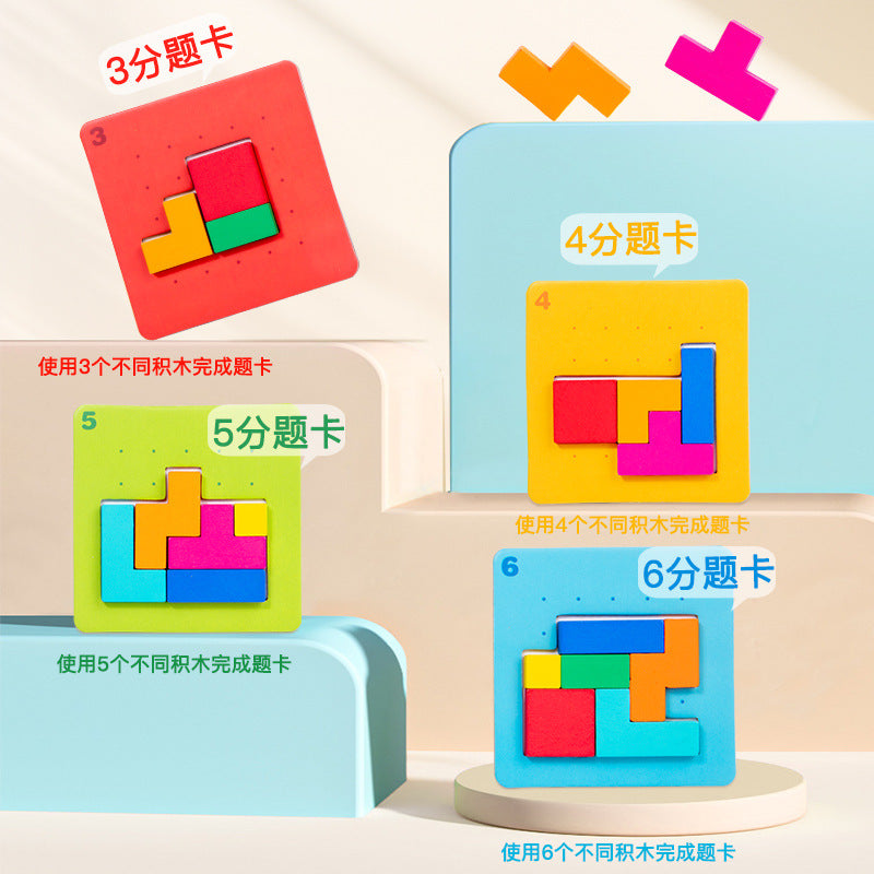 Quick Fix Wooden Block Puzzle – Challenge Cards Brain Teaser