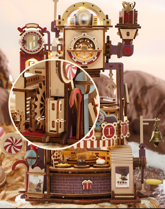 3D Wooden Puzzle - Chocolate Factory - DIY Model Kit (Japanese version)