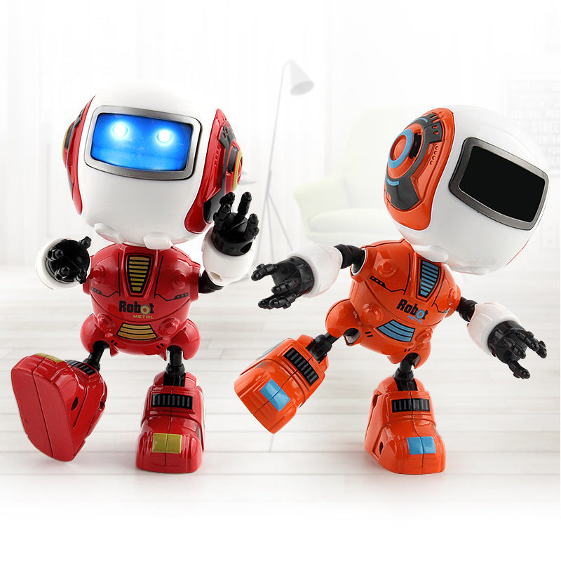 Smart Mini Talking Alloy Robot with Lights & Music (12 cm)