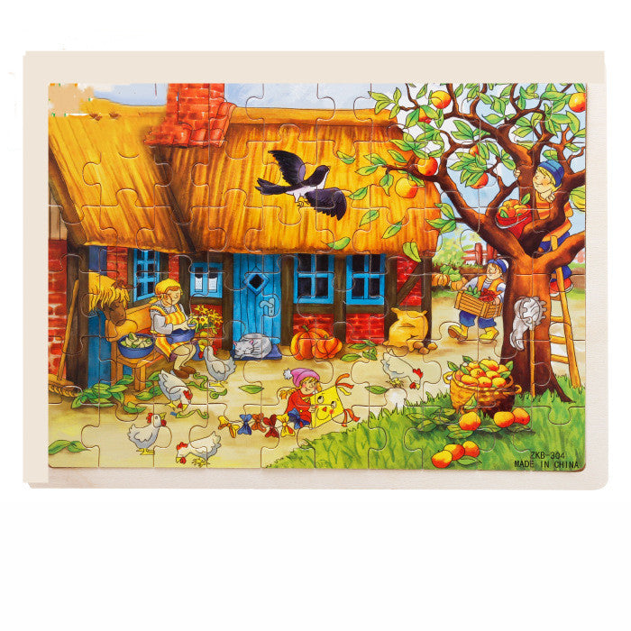 Wooden 60 Piece Kids Puzzle, Ages 3-6, Multiple Themes