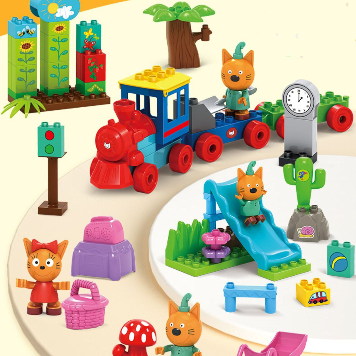 Kitty Playground Building Blocks Playhouse Sets for Kids