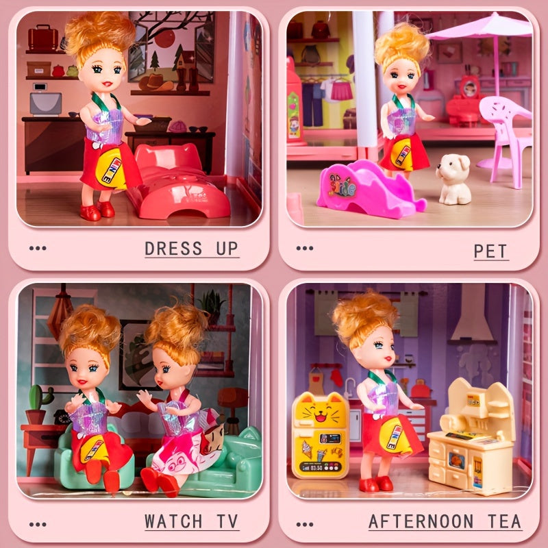 Luxury 4-Floor Princess Dollhouse - 11 or 14 Rooms