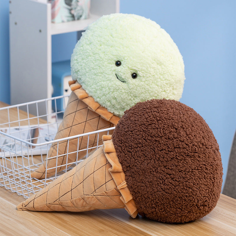 Ice Cream Cone Plush Pillow – 46 cm Scoop in 5 Flavours