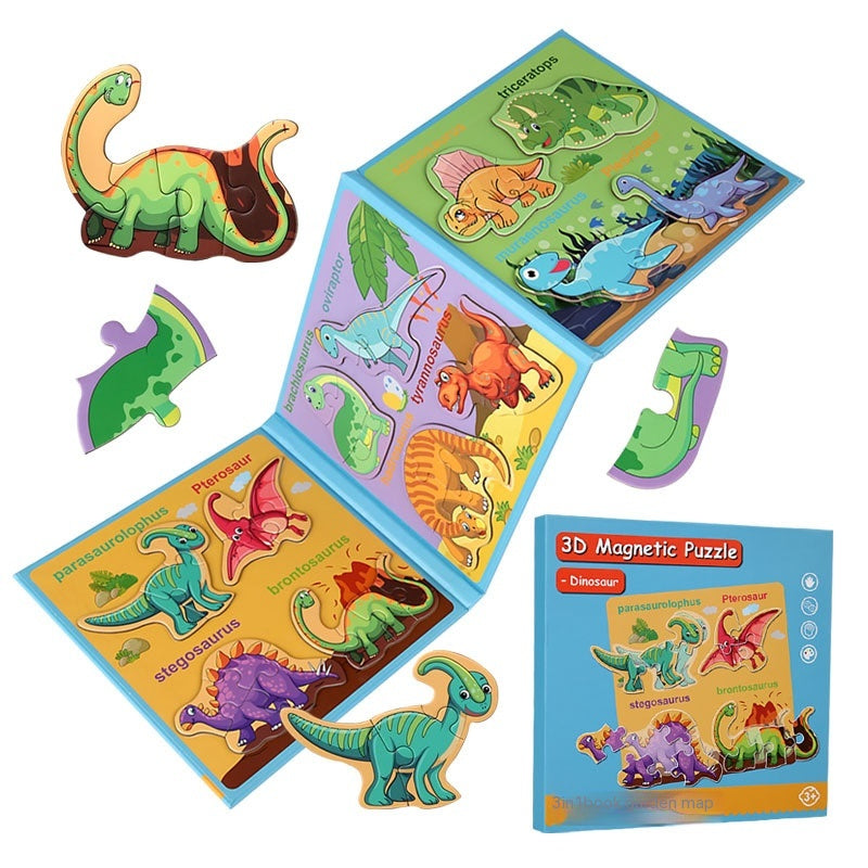 3D Magnetic Puzzle Book for Kids – 3-in-1 Leveled Sets (6 Themes)