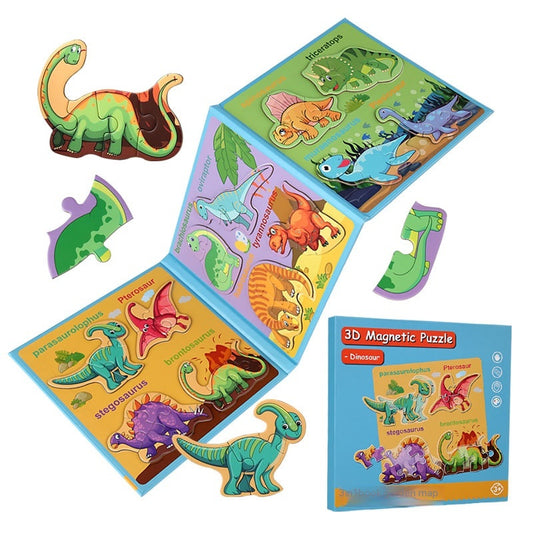 3D Magnetic Puzzle Book for Kids – 3-in-1 Leveled Sets (6 Themes)