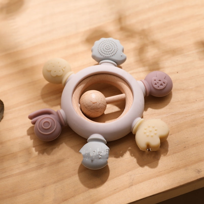 Silicone Ring Teether Rattle for Babies – Easy Grip, 6+ Months