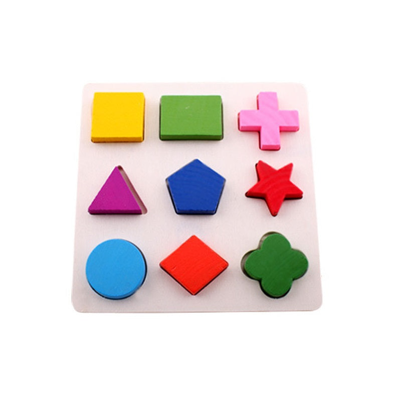 Wooden Shape Recognition Board for Kids – 1-Point, 2-Point and 3-Point