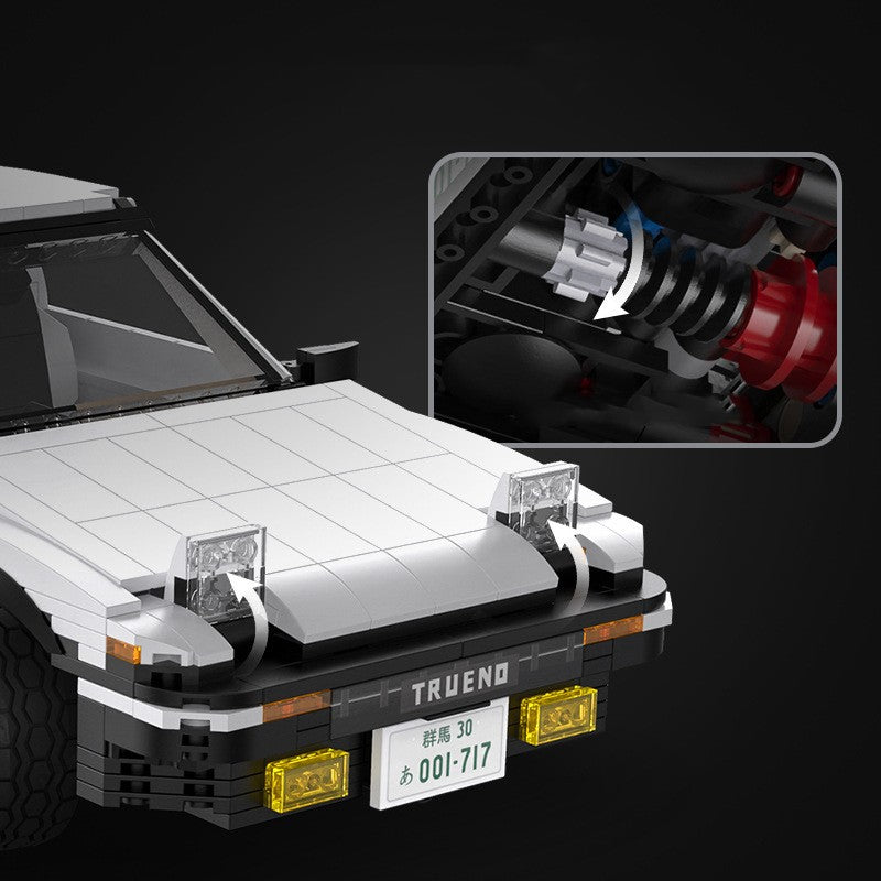 Initial D AE86 Trueno Brick Car C61024: Manual or RC Motorized