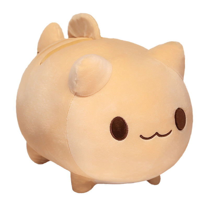 Cartoon Fishtail Cat Plush Toy, Cream Brown Black, 20×25 and 25×30 cm