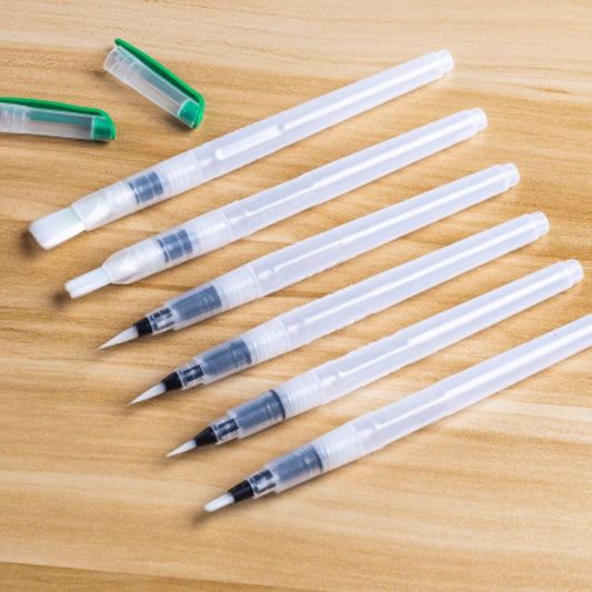Refillable Water Brush Pen Set, 3 or 6 Sizes for Watercolor