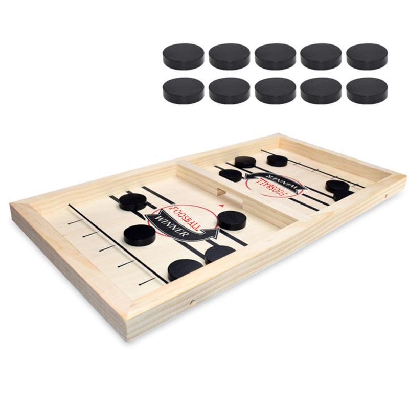 Wooden Sling Puck Table Hockey – Parent-Child Interactive Game (36×23 cm)