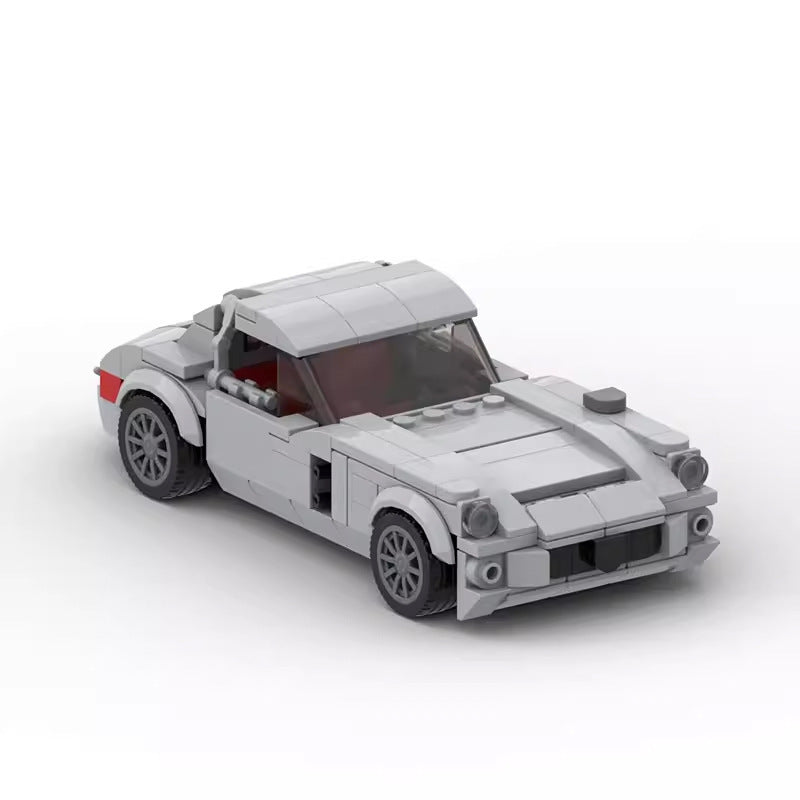 300 SLR Style Silver Racing Car Building Blocks, 289 pcs