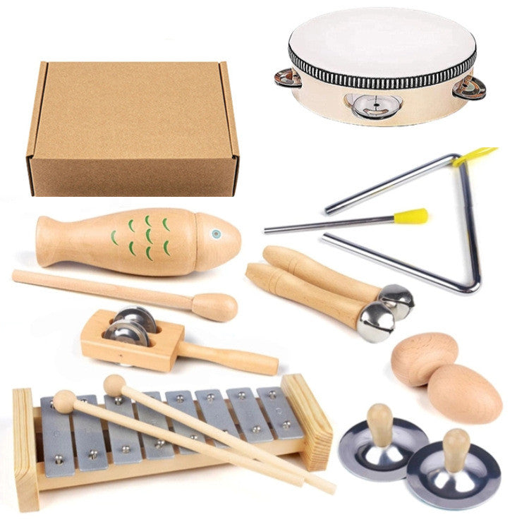 Wooden Kids Percussion Instrument Set – 8 to 13 Piece Classroom Kit