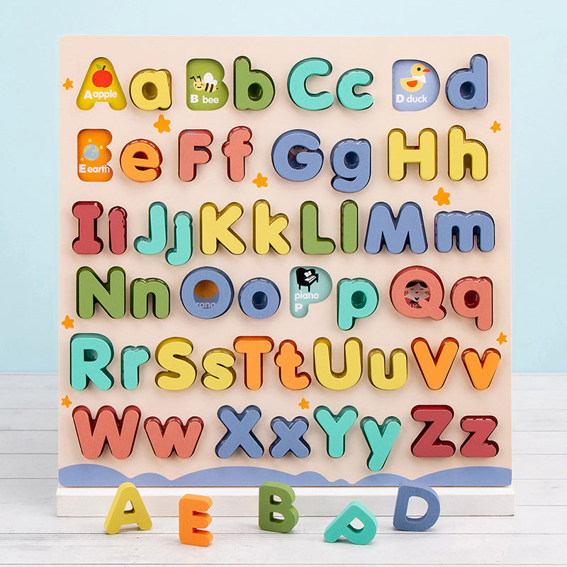 Wooden Alphabet Letter Puzzle Board – Upper & Lower (Ages 4–6)