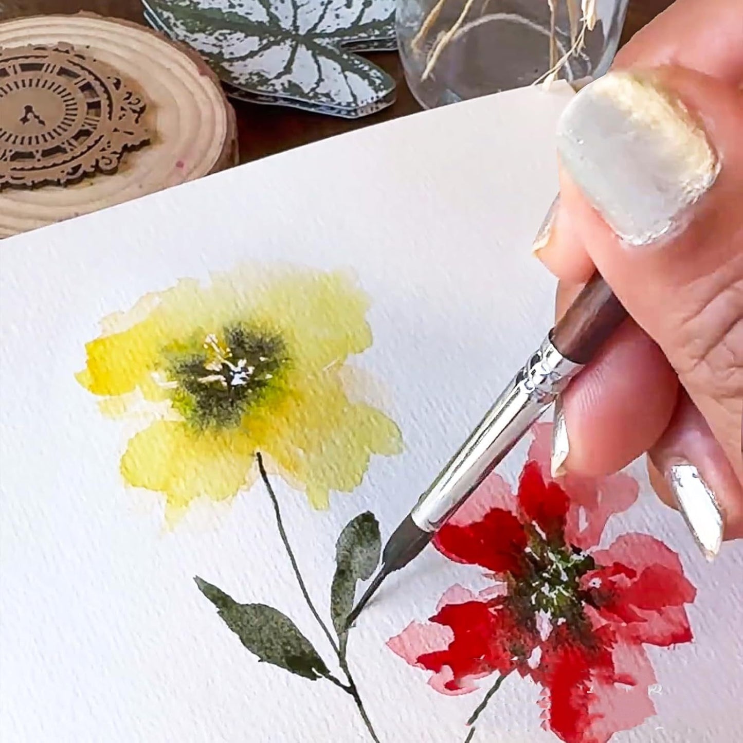 Petal-Shaped Watercolor Brush Single and Sets