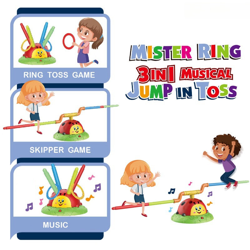 Ladybird 3-in-1 Jump and Ring Toss Game with Music Speaker