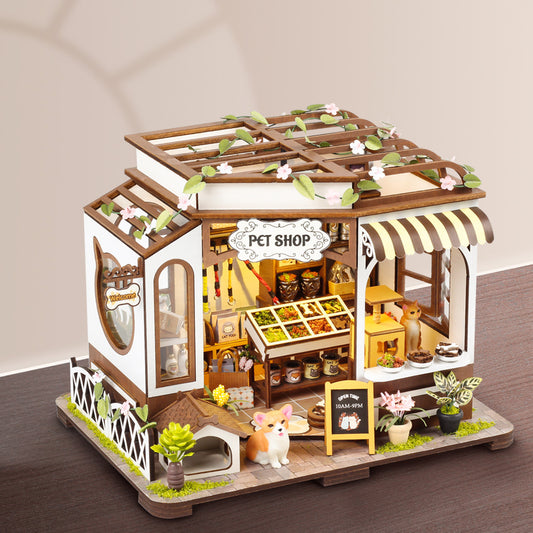 DIY Cottage House - Pet shop ancient style Pop-up with artistic ornaments - Model Kit