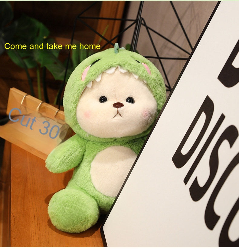 Transforming Dinosaur Bear Plush – Sleeping Pillow (28/40/50/65 cm)