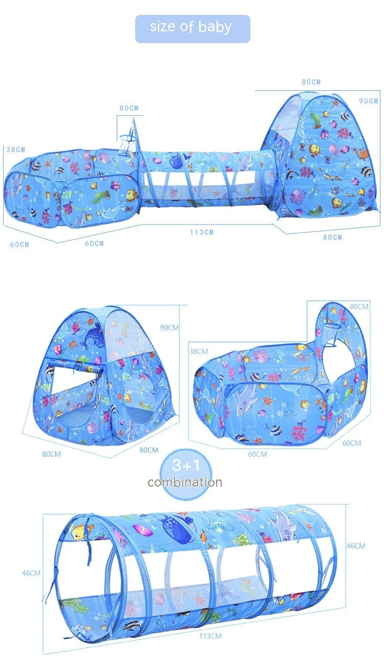 Underwater World 3-in-1 Kids Play Tent, Tunnel and Ball Pool