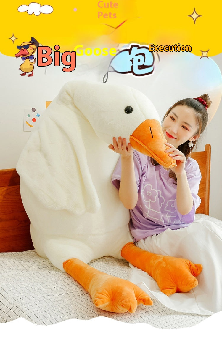 Giant White Goose Plush Body Pillow, 50 to 190 cm