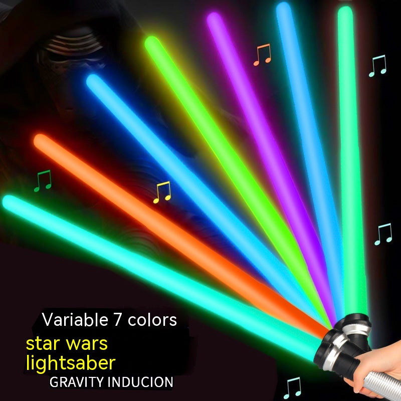 Children's Planet Battle Light Sword Two-in-one Colorful Flash Retractable Space Sword Glow Stick Boy Toy