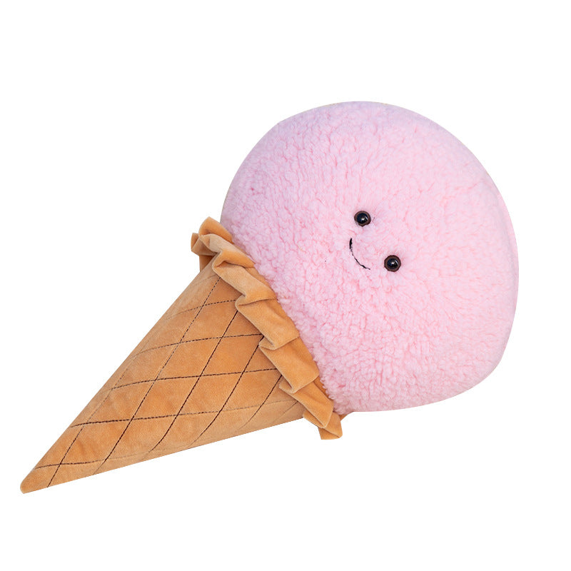 Ice Cream Cone Plush Pillow – 46 cm Scoop in 5 Flavours