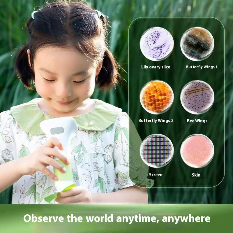 Kids Digital Microscope with HD Screen – Portable 1000× STEM Microscope