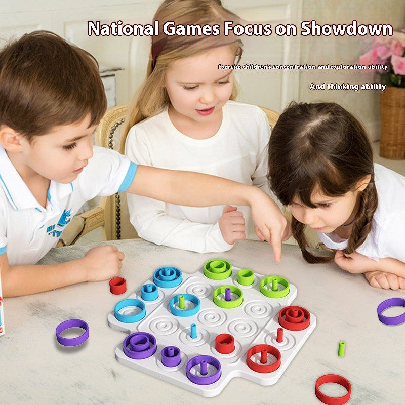 Ring Toss Stacking Board Game – 36-Piece Color Matching Peg Board