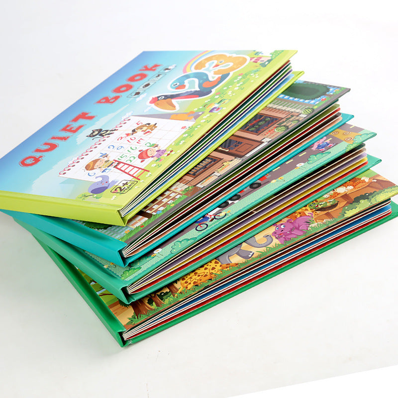 Quiet Book Sticker Activity for Kids – Traffic, Animals, Numbers, Veggies (5 Pages)