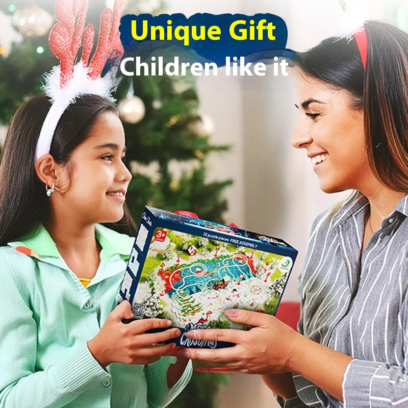 DIY Christmas Puzzle Track Car - Jigsaw Train Playset