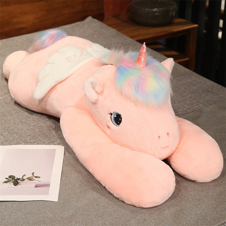 Rainbow Angel Unicorn Long Plush Pillow - 80 cm