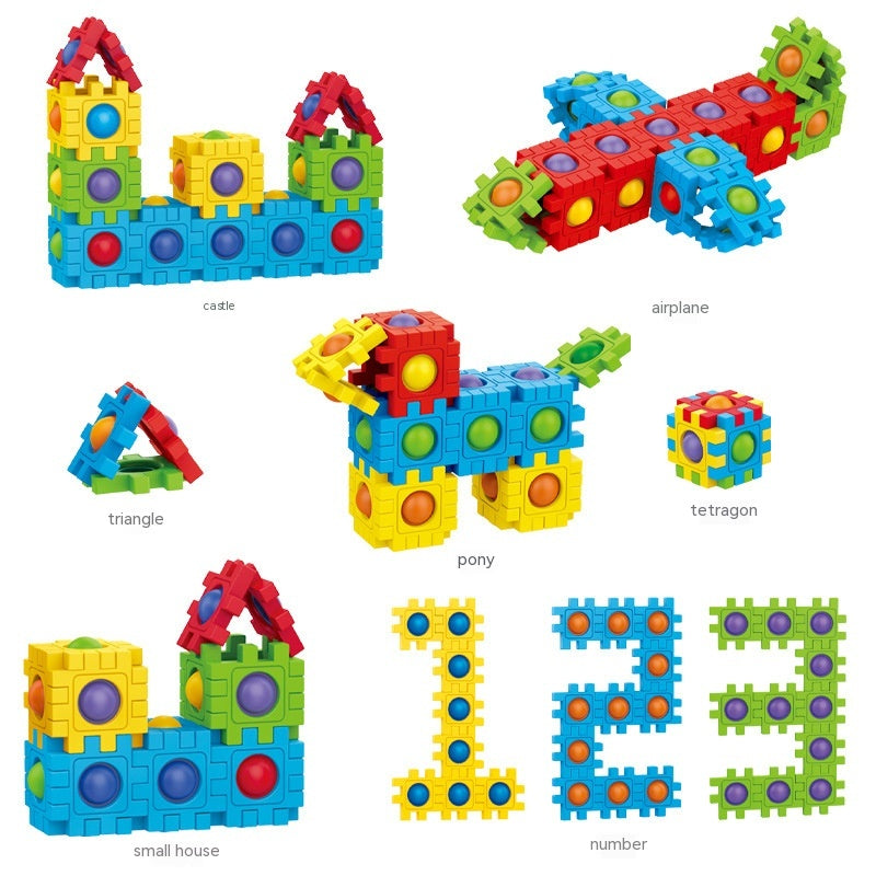 Press-and-Build Bubble Blocks — 48-Piece 3D Construction Set