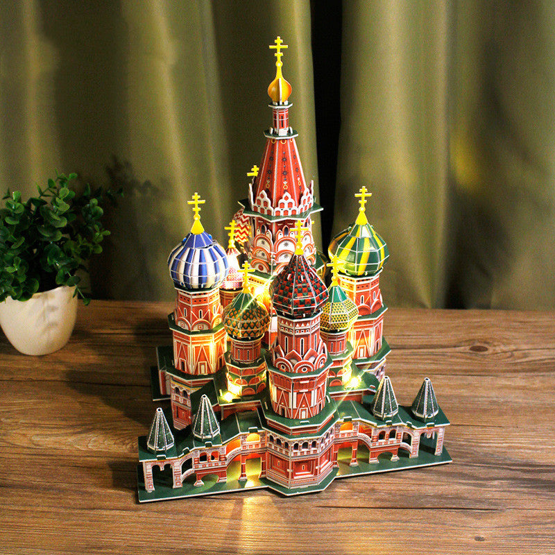 3D Paper Puzzle – Saint Basil’s Cathedral (LED Edition) – DIY Model Kit