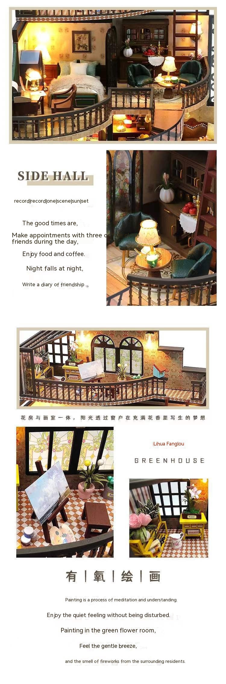 Collage of interior design images with furniture and decor elements.