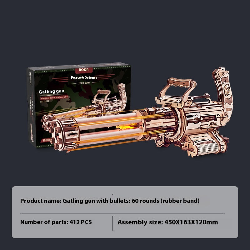 Gatling gun 3d wooden puzzle with specs