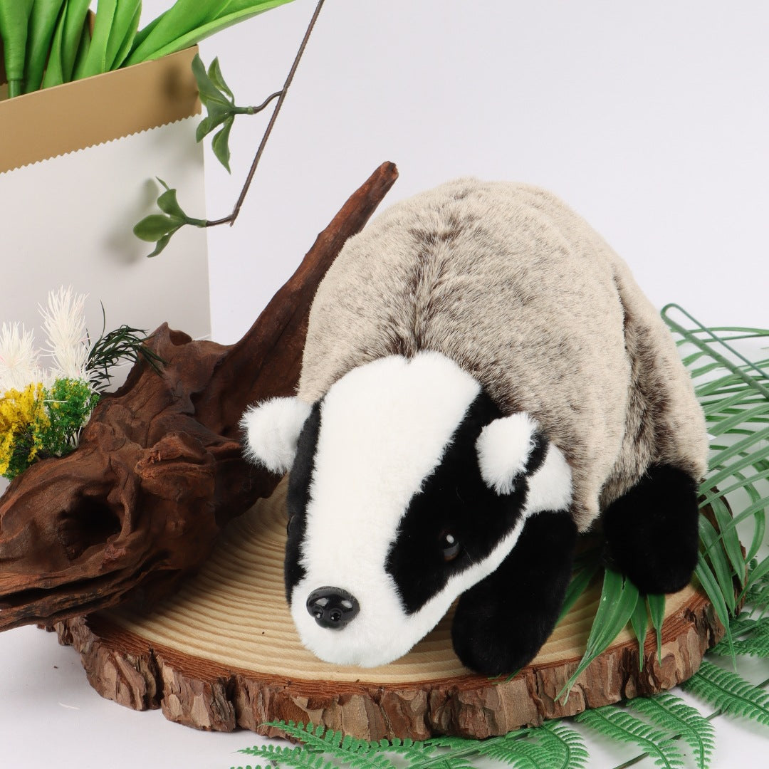 Realistic Badger Plush Toy - 36 cm Home Decor Cuddle Buddy