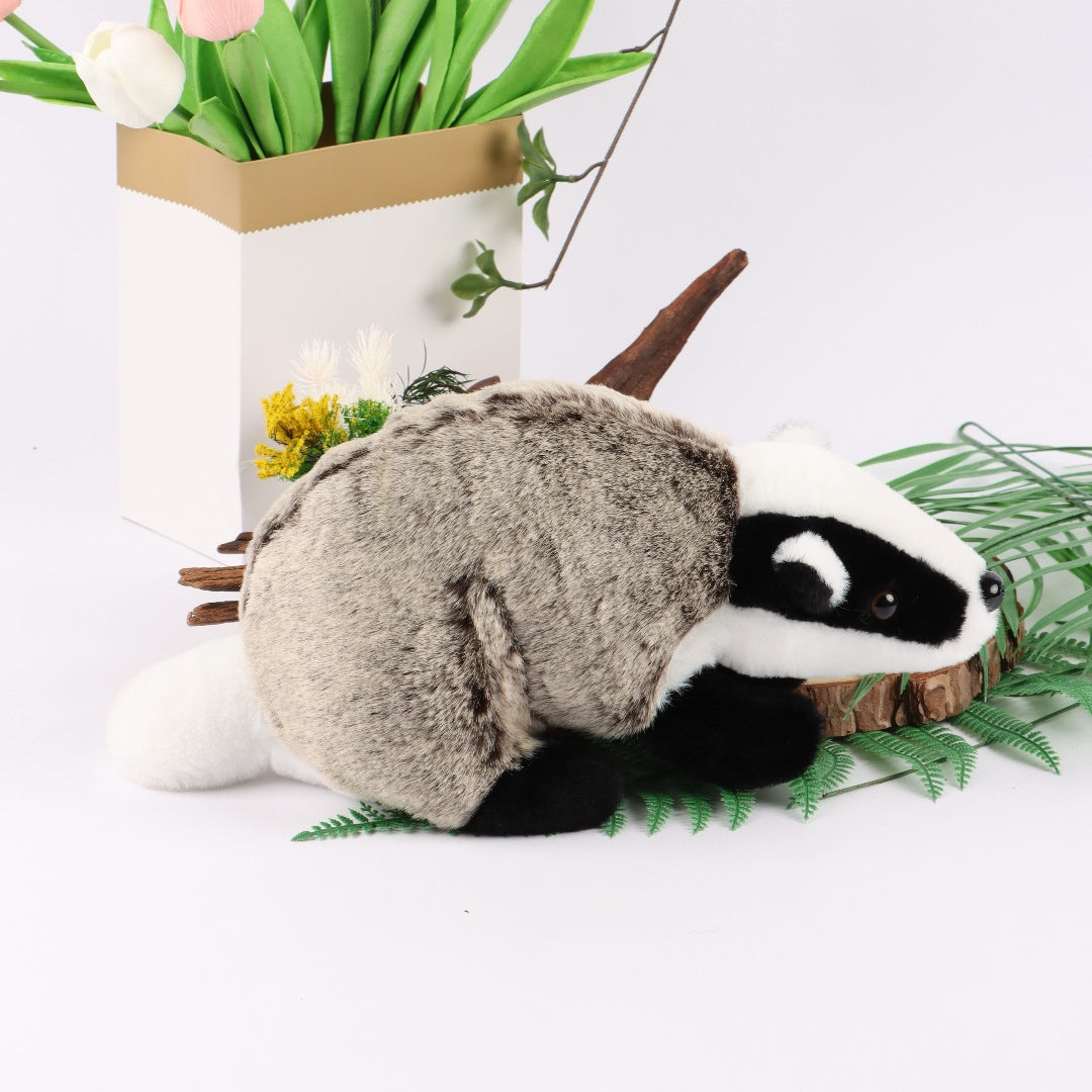 Realistic Badger Plush Toy - 36 cm Home Decor Cuddle Buddy