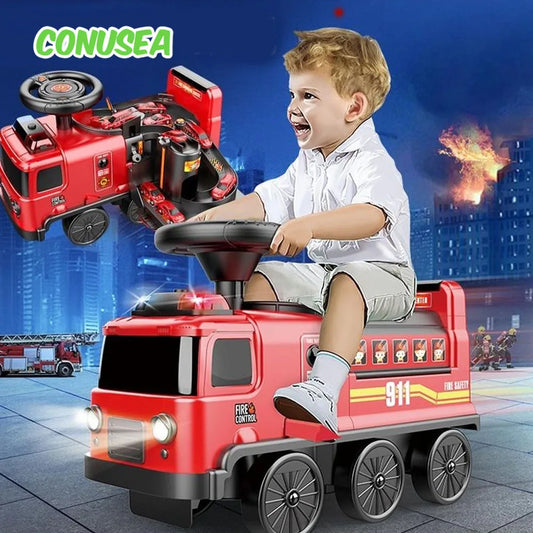 Kids Ride-On Cars - Electric or Slide in Police, Fire, Space