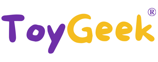 ToyGeek logo with purple and yellow text on a white background
