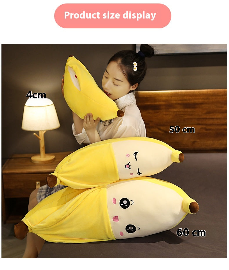 Banana Plush Pillow Cushion – Cute Face Hugger in 40, 60, 80 cm