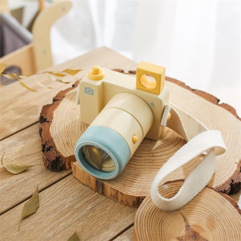 Wooden Kaleidoscope Camera Toy for Pretend Photography