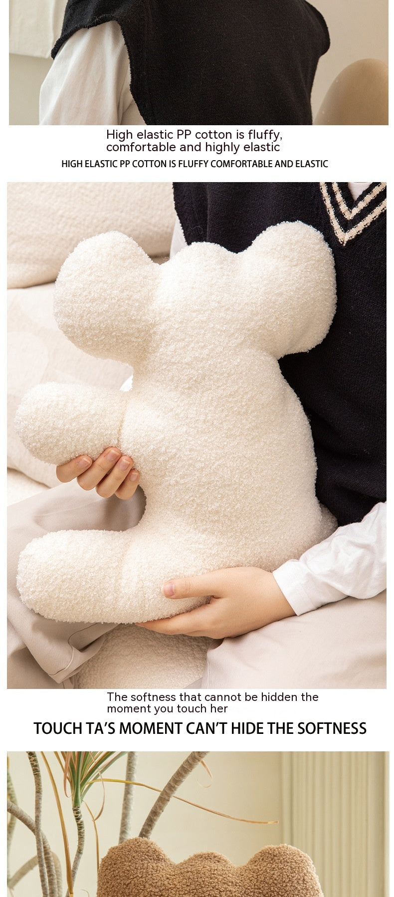 Koala Teddy Plush Cushion Pillow for Sofa and Bed, 38×46 cm