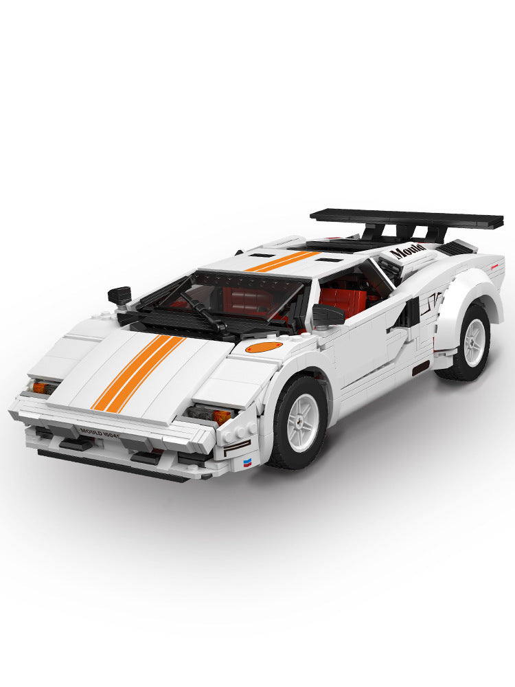Kangtash White Supercar Brick Model with Rear Wing (1349 pcs)