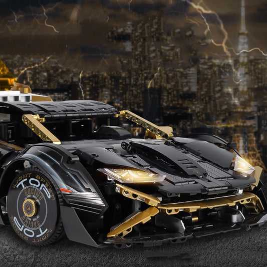 Black Gold Supercar Building Bricks Model, 2519 pcs