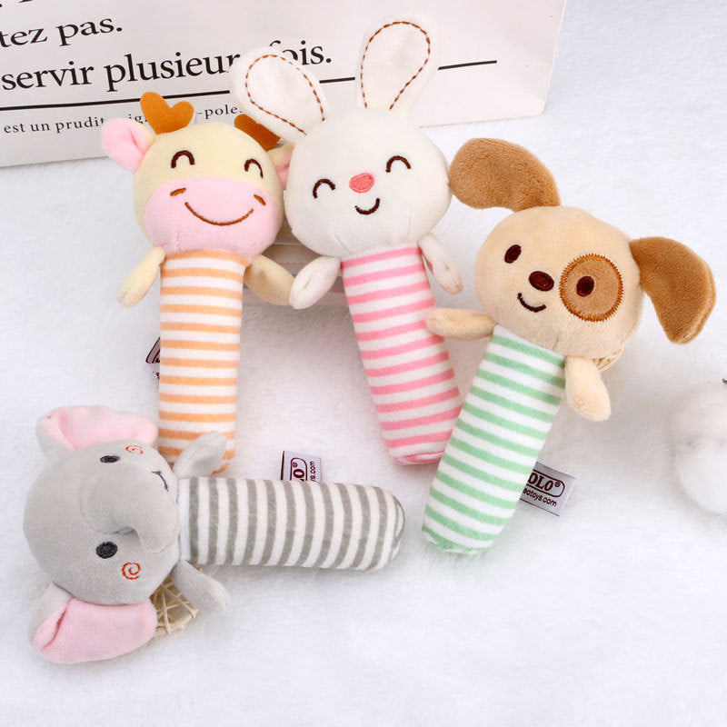 Plush Animal Stick Rattle for Babies - Elephant Dog Rabbit Deer