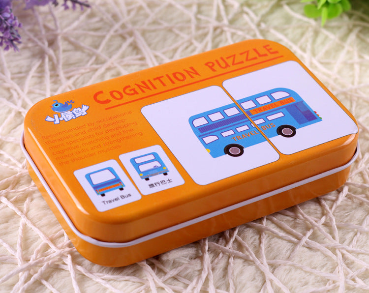 Kids Literacy Flashcards in Tin Box – Picture & Word Matching