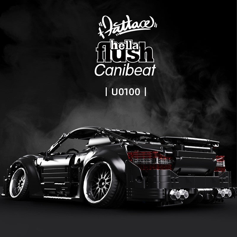 Black Warrior Sports Car C63 Racing Assembled Model Small Particle Building Blocks