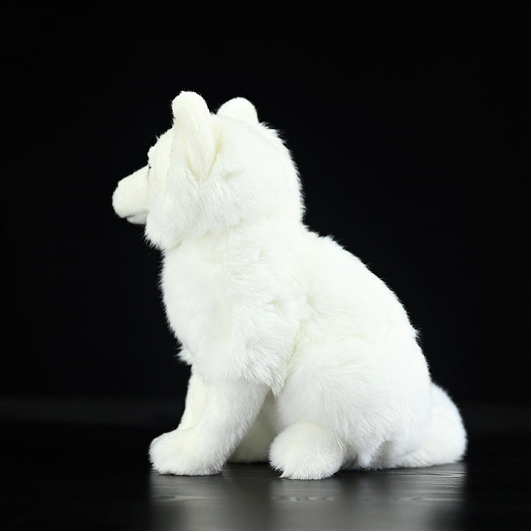 Realistic white Arctic Fox Plush Toy – 27 cm Soft Cuddle Buddy