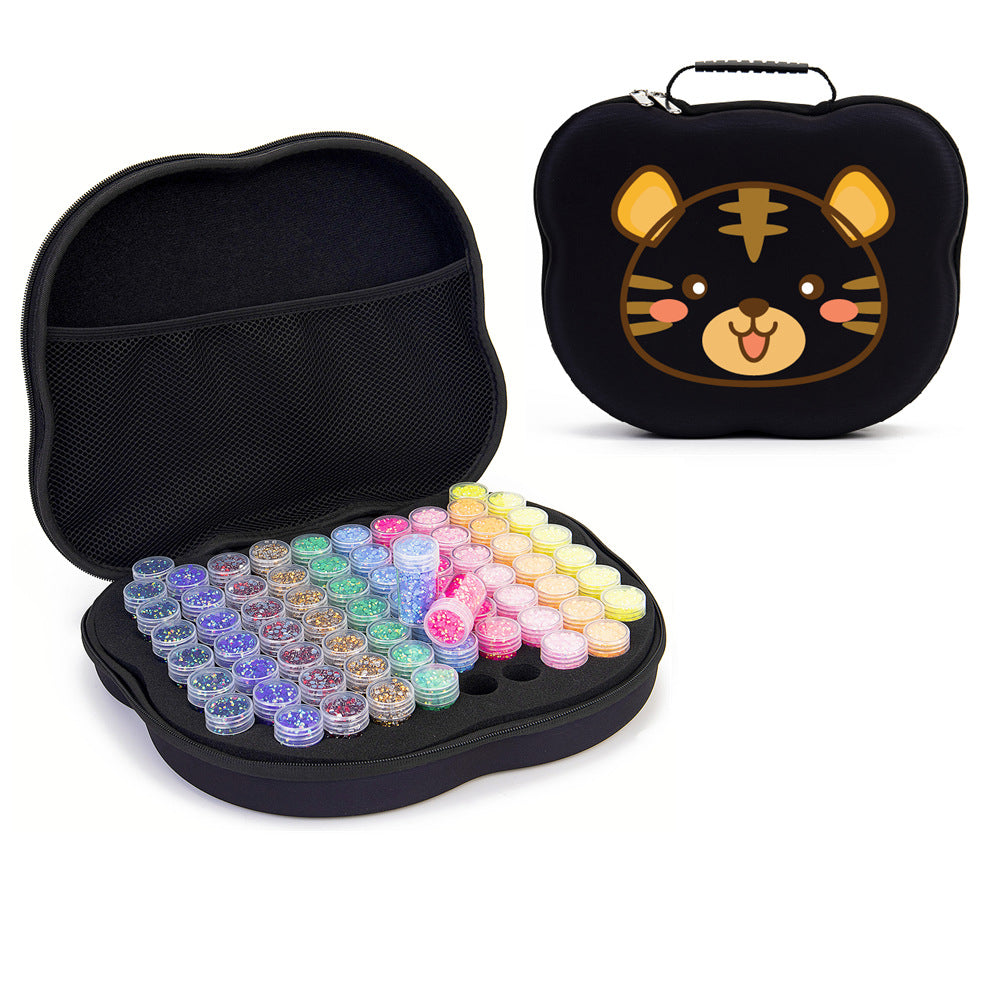 Diamond Painting Storage Case with 70 Bottles – EVA Organizer (Purple or Black)